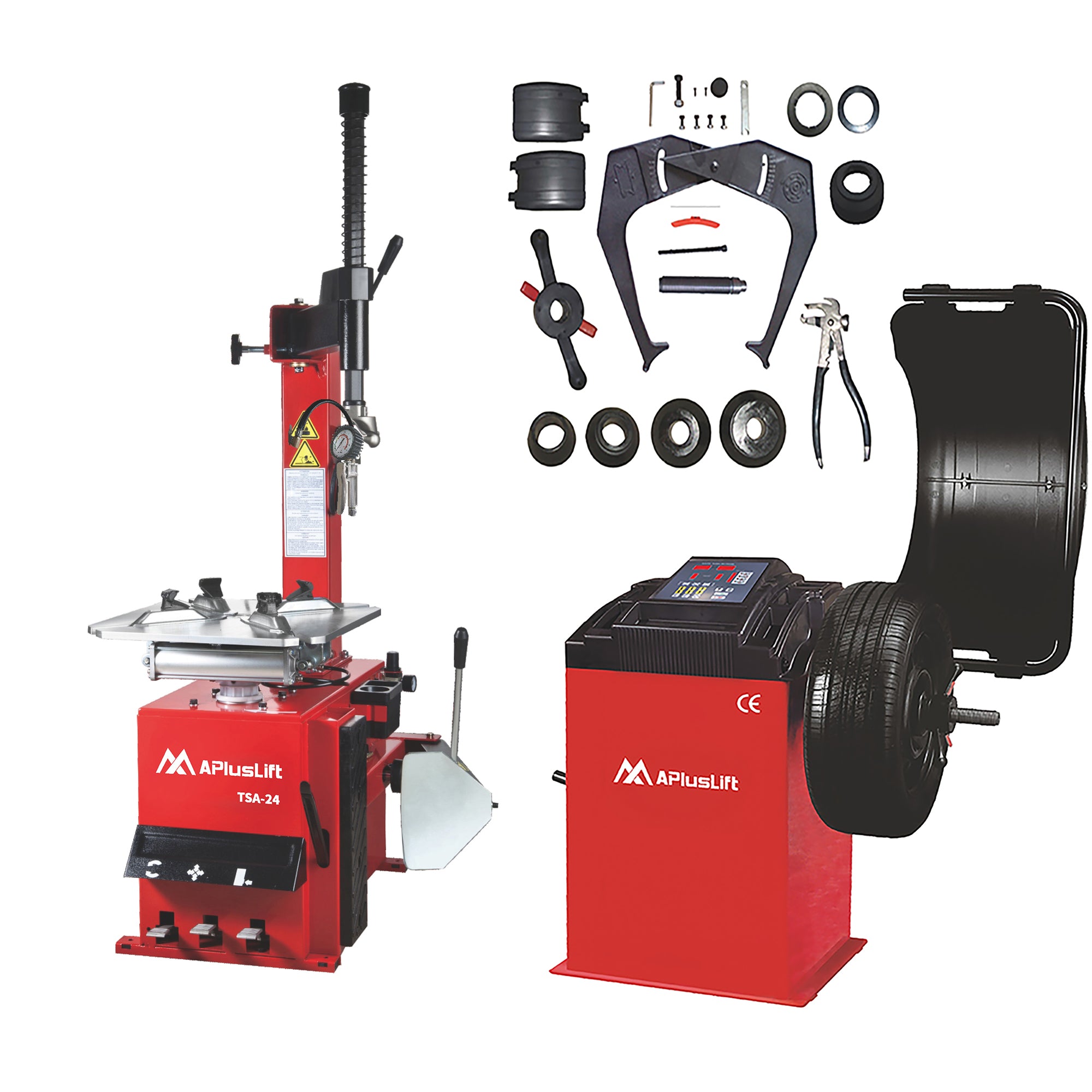 APlusLift TSA-24 Tire Changer + WBS-500 Balancer Combo